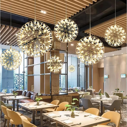 Sculptural pendant light featuring integrated LED technology, adjustable cable, and a sleek modern stainless steel design, perfect for contemporary home decor. 8