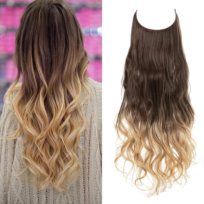 Seamless hair extensions in a natural look, 50cm length, made from high-quality clip-in synthetic fiber for effortless volume and easy styling. 17