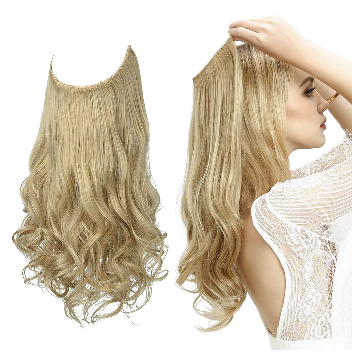 Seamless hair extensions in a natural look, 50cm length, made from high-quality clip-in synthetic fiber for effortless volume and easy styling. 3