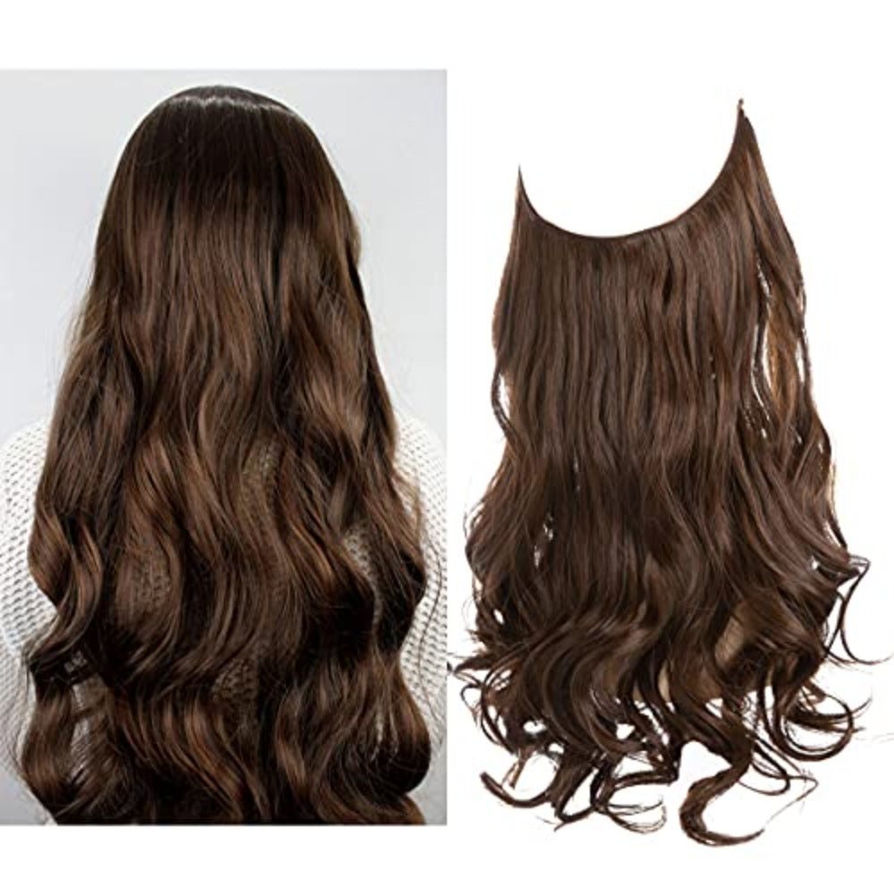 Seamless hair extensions in a natural look, 50cm length, made from high-quality clip-in synthetic fiber for effortless volume and easy styling. 24