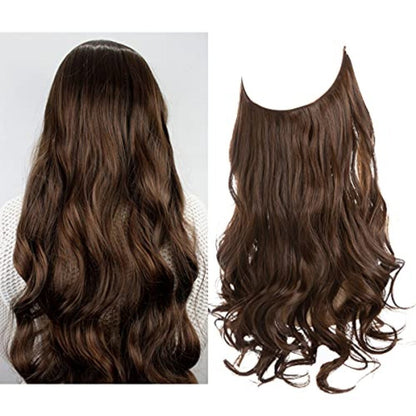 Seamless hair extensions in a natural look, 50cm length, made from high-quality clip-in synthetic fiber for effortless volume and easy styling. 24