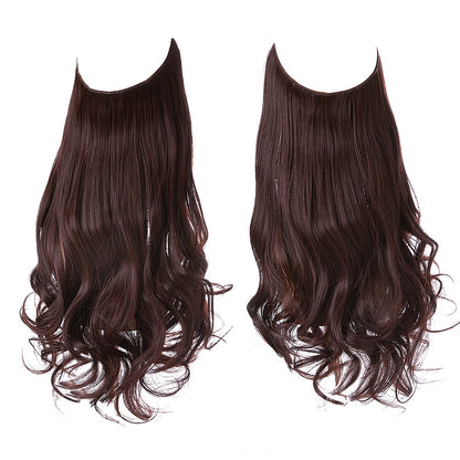 Seamless hair extensions in a natural look, 50cm length, made from high-quality clip-in synthetic fiber for effortless volume and easy styling. 18