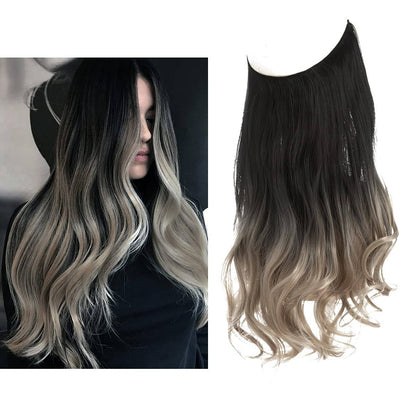 Seamless hair extensions in a natural look, 50cm length, made from high-quality clip-in synthetic fiber for effortless volume and easy styling. 27