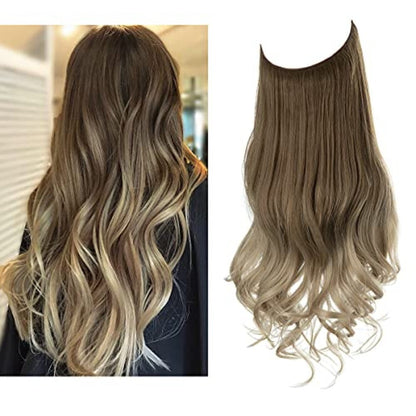 Seamless hair extensions in a natural look, 50cm length, made from high-quality clip-in synthetic fiber for effortless volume and easy styling. 29