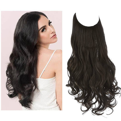Seamless hair extensions in a natural look, 50cm length, made from high-quality clip-in synthetic fiber for effortless volume and easy styling. 13