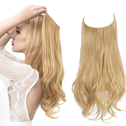 Seamless hair extensions in a natural look, 50cm length, made from high-quality clip-in synthetic fiber for effortless volume and easy styling. 8