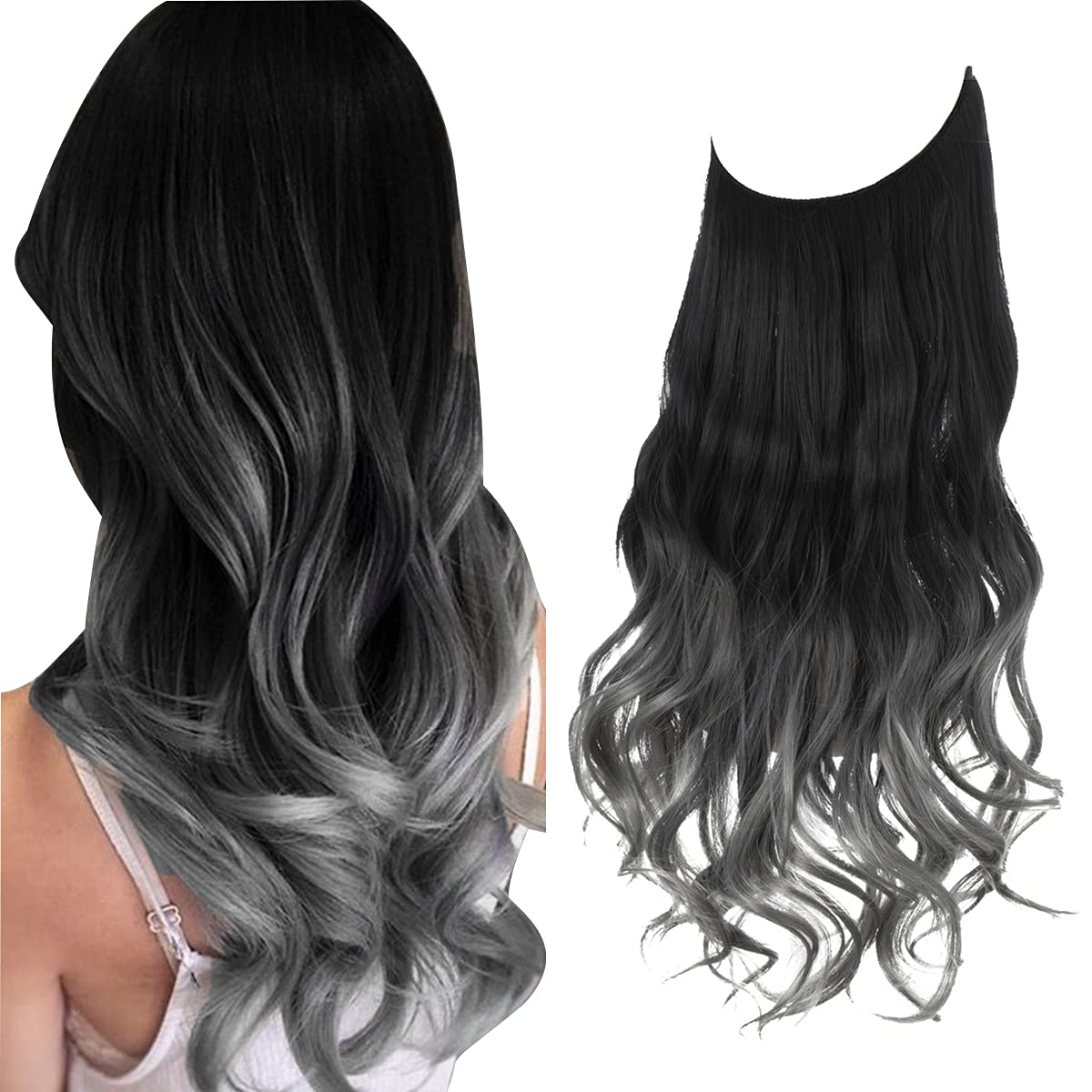 Seamless hair extensions in a natural look, 50cm length, made from high-quality clip-in synthetic fiber for effortless volume and easy styling. 20