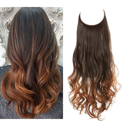 Seamless hair extensions in a natural look, 50cm length, made from high-quality clip-in synthetic fiber for effortless volume and easy styling. 9