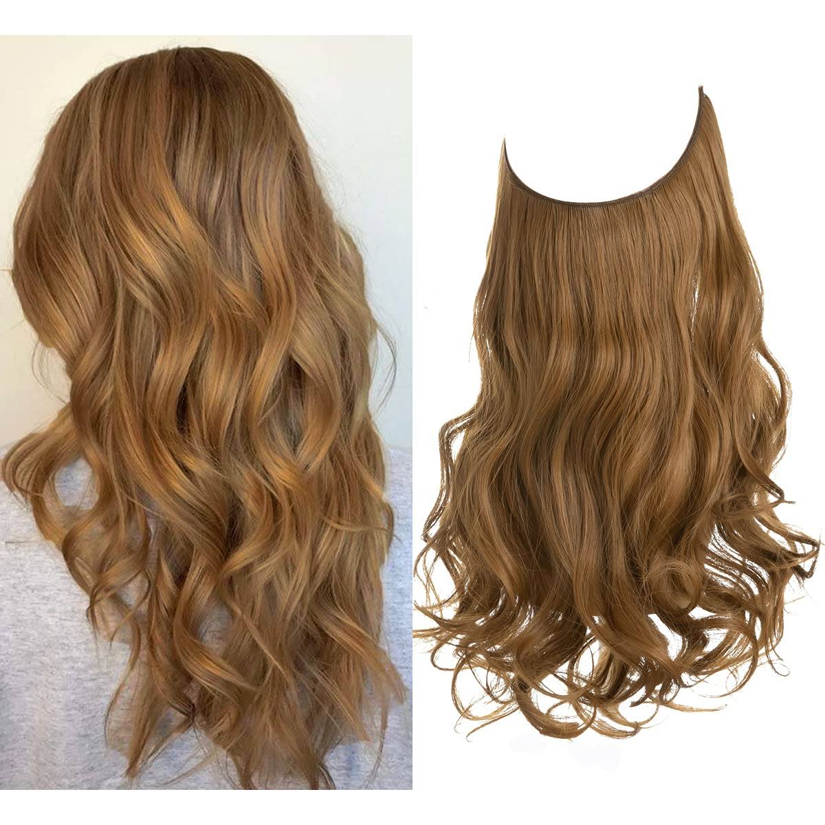Seamless hair extensions in a natural look, 50cm length, made from high-quality clip-in synthetic fiber for effortless volume and easy styling. 11