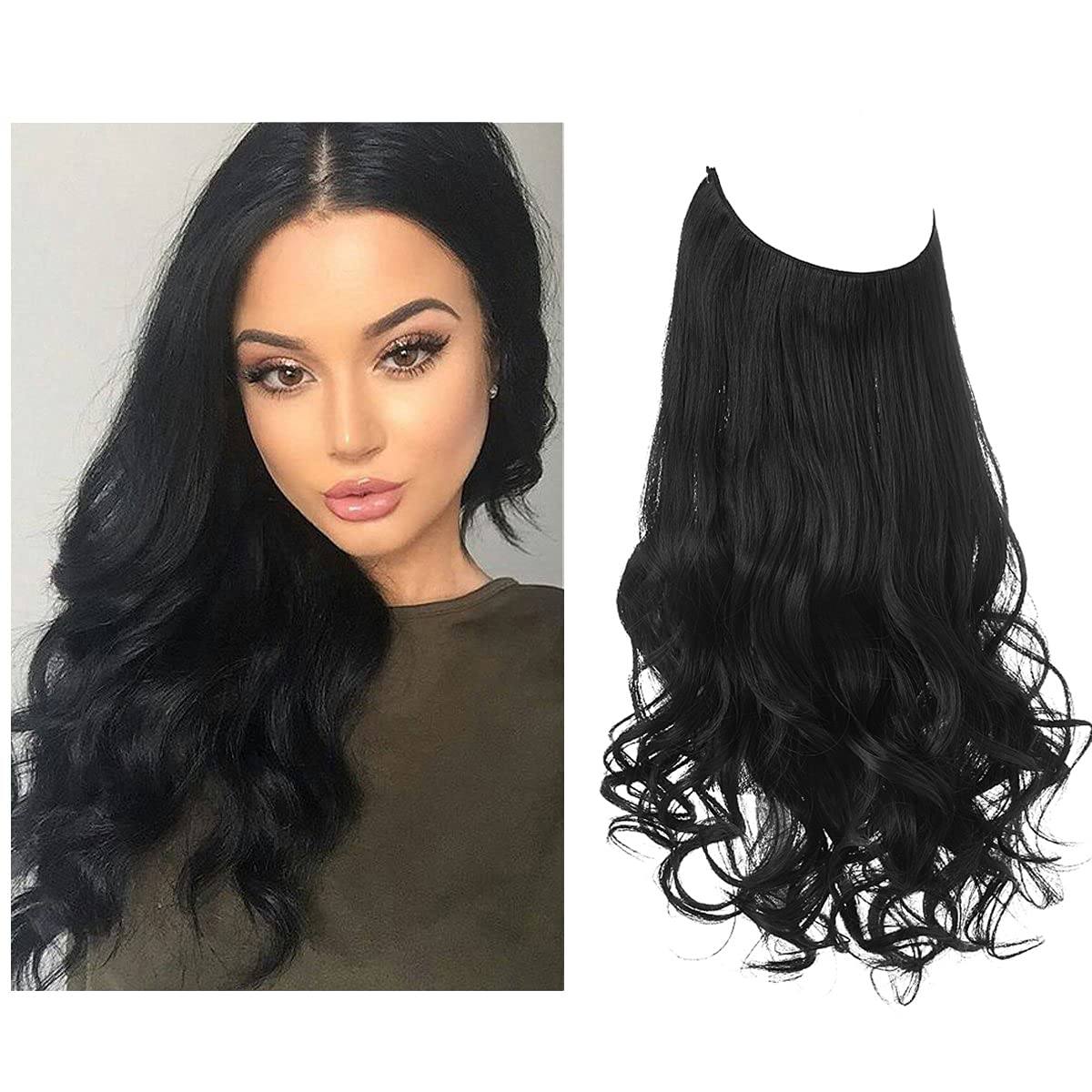 Seamless hair extensions in a natural look, 50cm length, made from high-quality clip-in synthetic fiber for effortless volume and easy styling. 22