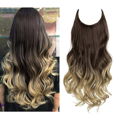 Seamless hair extensions in a natural look, 50cm length, made from high-quality clip-in synthetic fiber for effortless volume and easy styling. 19