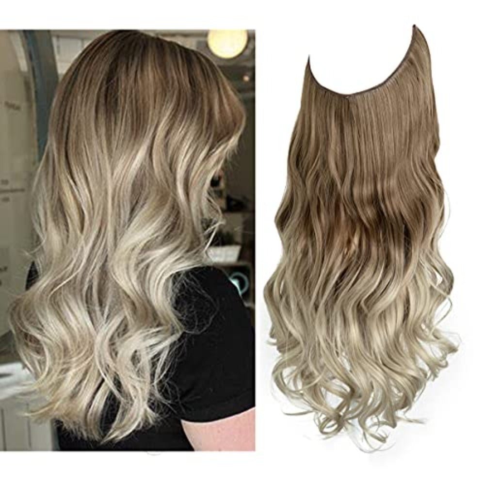 Seamless hair extensions in a natural look, 50cm length, made from high-quality clip-in synthetic fiber for effortless volume and easy styling. 21