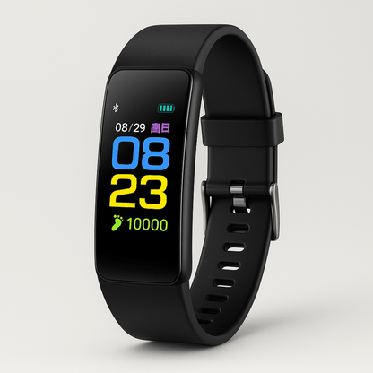 Senior fitness watch featuring a heart rate tracker and an easy-read LED display, designed for active seniors to monitor their health and fitness effortlessly. 4
