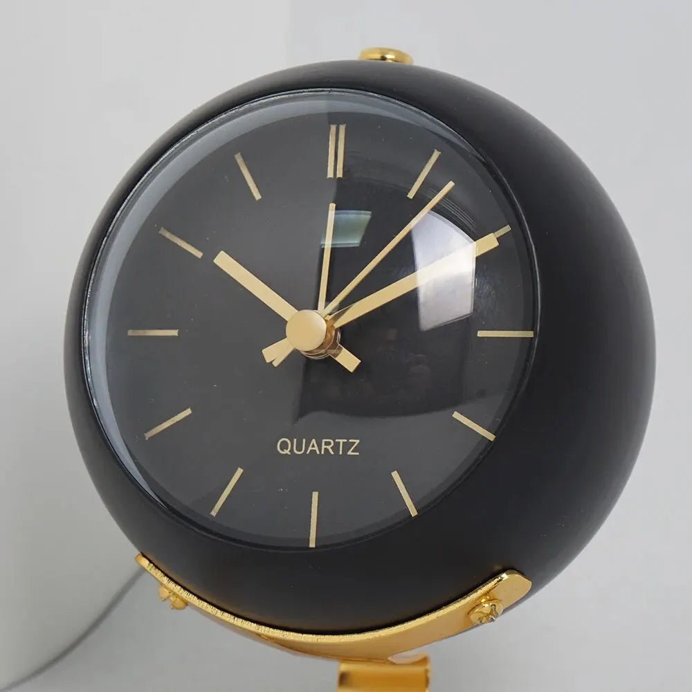 Minimalist Scandinavian design silent alarm clock featuring luminous hands and silent quartz movement, perfect for a peaceful sleep environment. 4