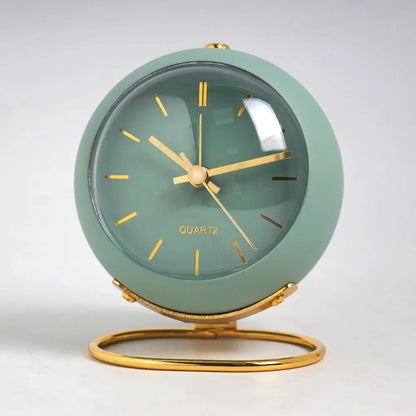 Minimalist Scandinavian design silent alarm clock featuring luminous hands and silent quartz movement, perfect for a peaceful sleep environment. 0