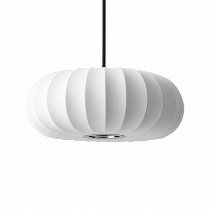 Silk pendant lamp with warm LED light in modern minimalist design, adjustable height, available in 30cm, 40cm, and 50cm 8