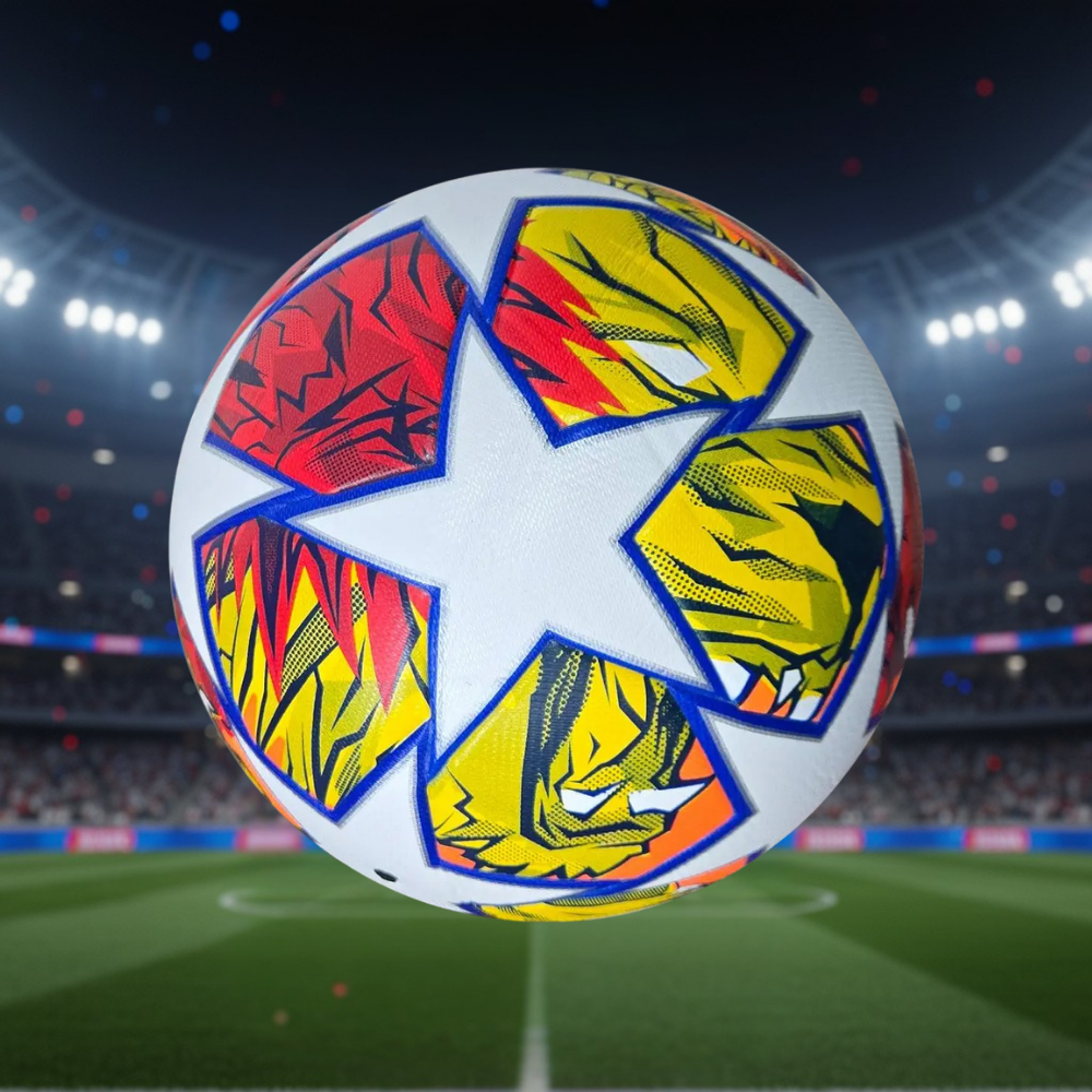 Size 5 soccer ball designed for training and match play, made of durable PU material for consistent control and performance on the field. 6