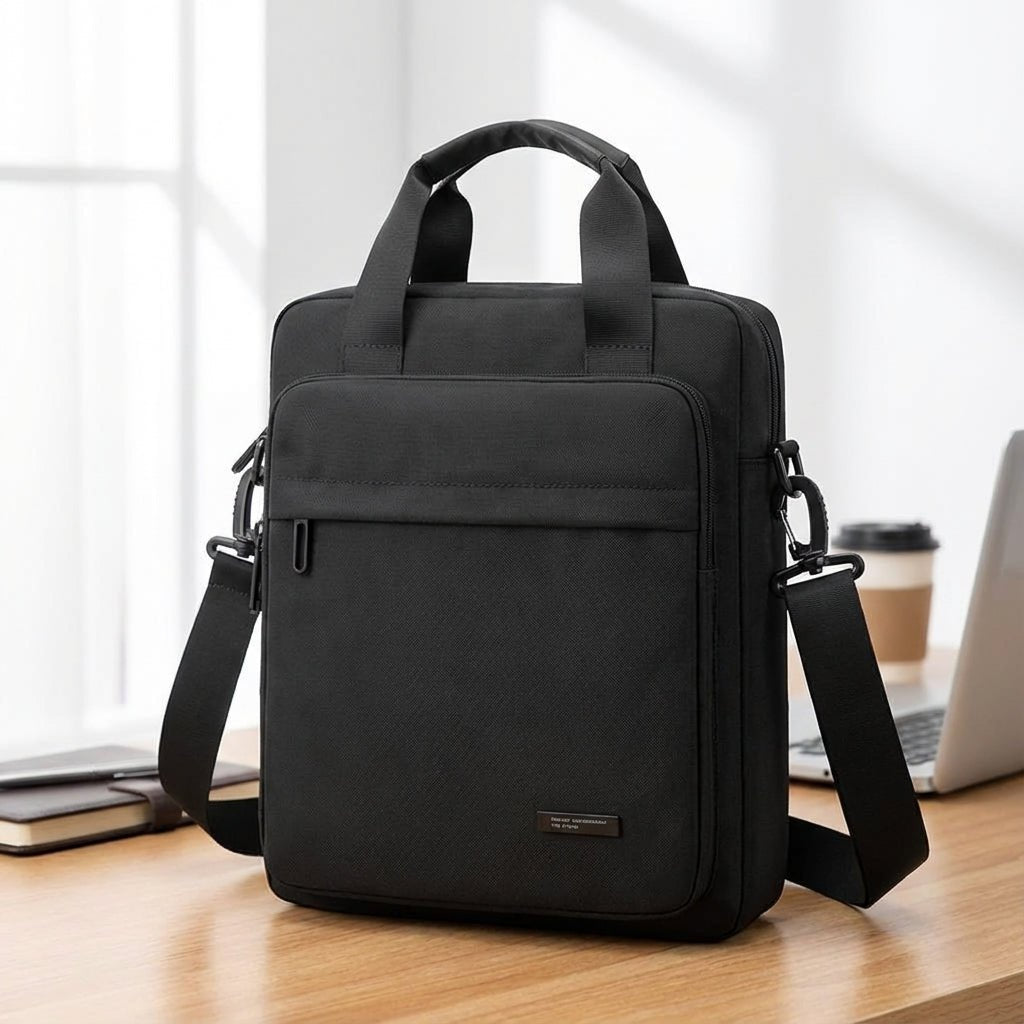 Slim Messenger Bag with Laptop Compartment – Waterproof Nylon Design – Lightweight and Adjustable Shoulder Strap 0