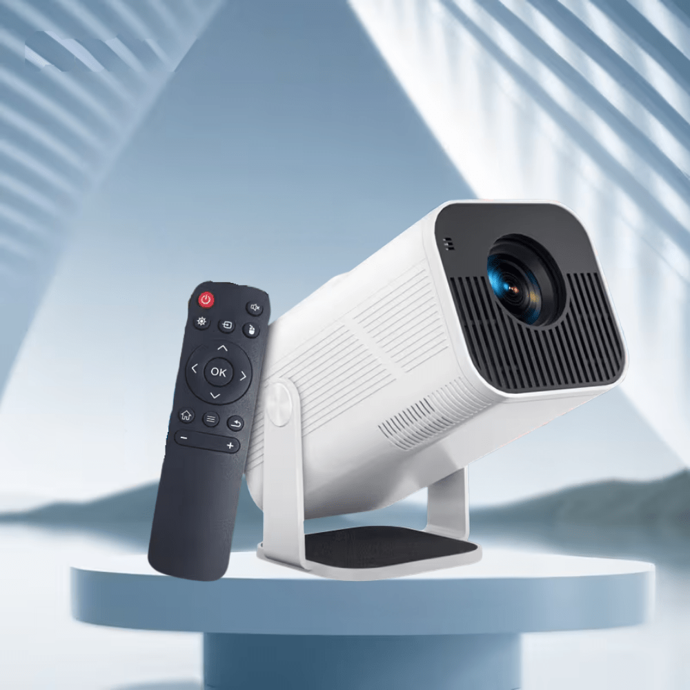 Smart Portable Mini Projector featuring 1080P HD resolution, WiFi connectivity, and an integrated Android system, designed for compact home and outdoor entertainment 0