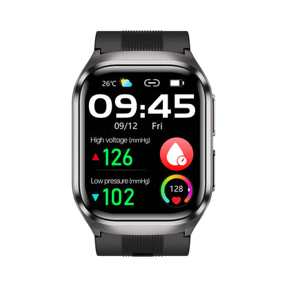 Smart Watch featuring an Air Bag Blood Pressure Monitor and comprehensive health tracking, equipped with a vibrant 2.06-Inch AMOLED screen. 3