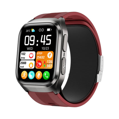 Smart Watch featuring an Air Bag Blood Pressure Monitor and comprehensive health tracking, equipped with a vibrant 2.06-Inch AMOLED screen. 2