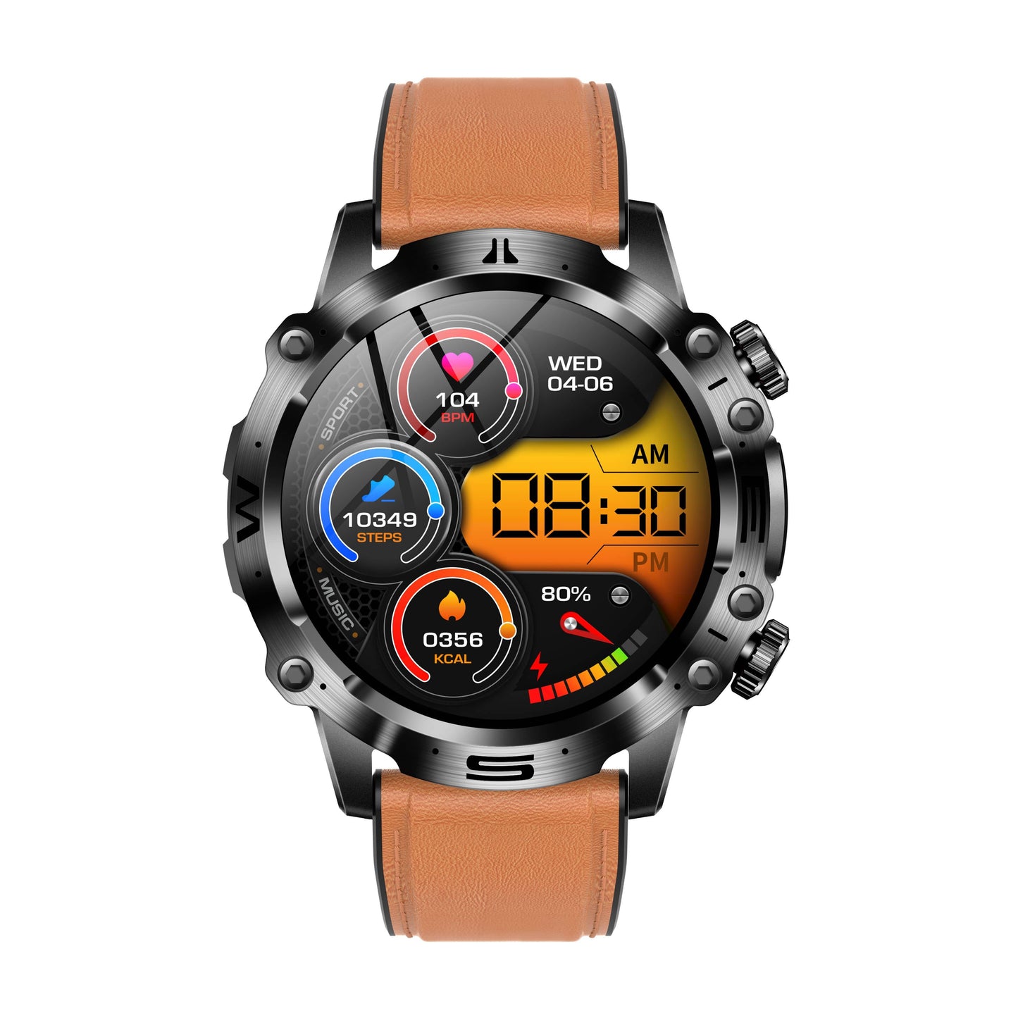 Smart Watch featuring ECG, Blood Pressure, and Glucose Monitoring with a 1.43-Inch Touch Screen and IP68 Waterproof rating. 5