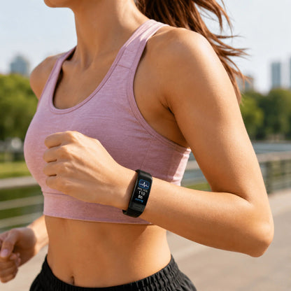 Smartwatch featuring activity tracking and notification capabilities, designed with a sleek modern aesthetic for daily wear. 1