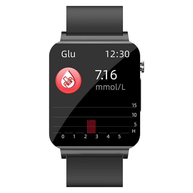 Smartwatch featuring ECG and blood sugar monitoring, 1.72-inch HD touch screen, and a durable zinc alloy case, ideal for health tracking and 1