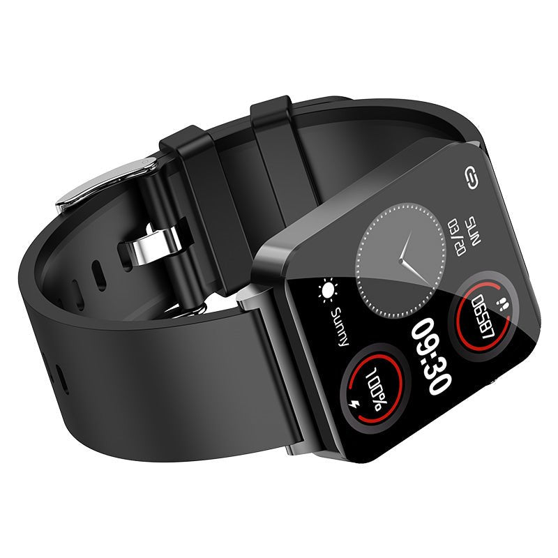 Smartwatch featuring ECG and blood sugar monitoring, 1.72-inch HD touch screen, and a durable zinc alloy case, ideal for health tracking and 7