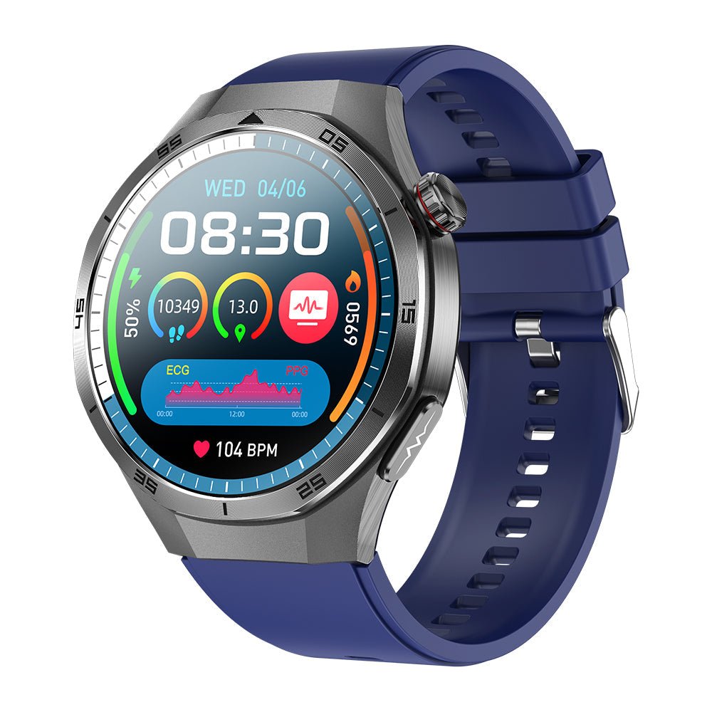 Smartwatch featuring ECG health monitoring, a vibrant 1.56-inch AMOLED display, and IP68 water resistance, ideal for fitness tracking and health management 4