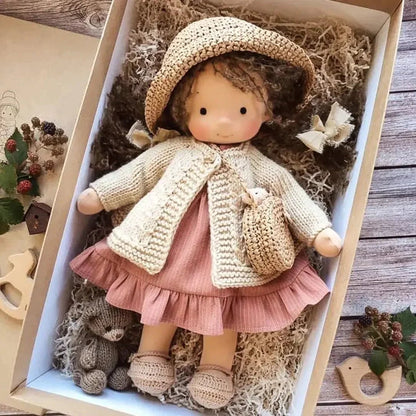 Soft Cotton Adventure Doll in a playful pose, perfect for imaginative play and cozy travel for kids, featuring a soft texture and friendly design. 2