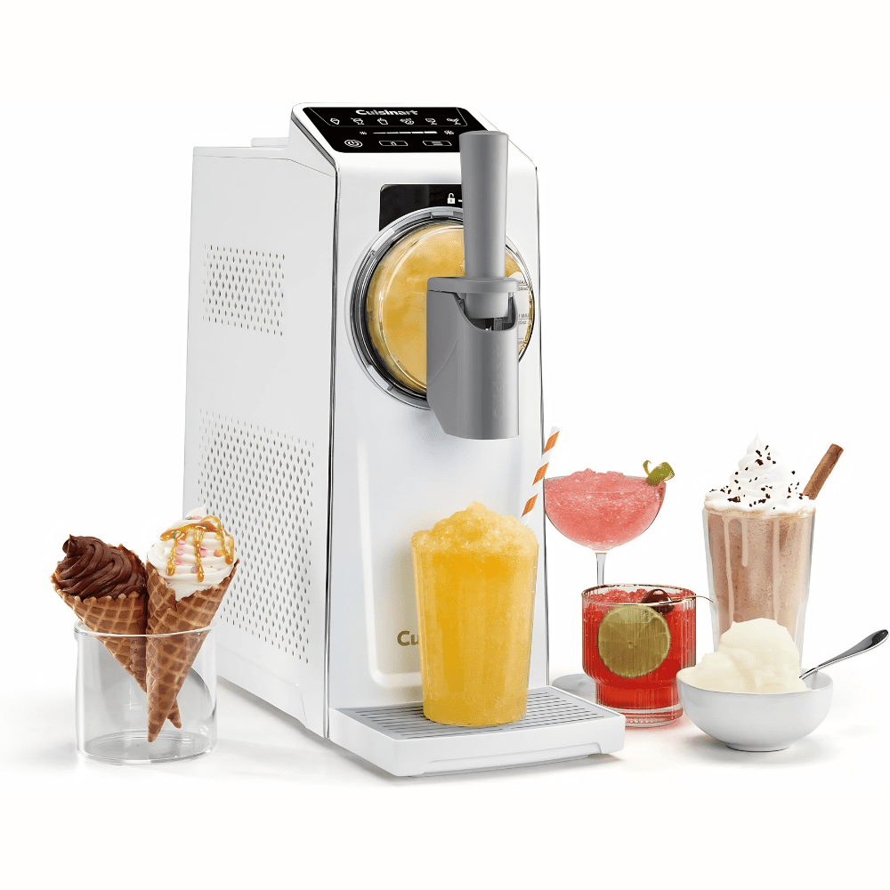 Soft Serve Ice Cream Maker with Quick-Freeze Compressor, perfect for creating a variety of frozen desserts at home, featuring a sleek design and multiple functions for 1