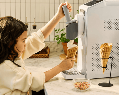 Soft Serve Ice Cream Maker with Quick-Freeze Compressor, perfect for creating a variety of frozen desserts at home, featuring a sleek design and multiple functions for 5