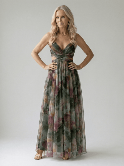 Soft wrap maxi dress featuring a lightweight sleeveless design and a flowing skirt, perfect for casual summer outings. 11