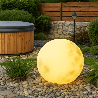 Solar garden lights featuring a unique LED moon design, perfect for eco-friendly outdoor lighting in paths and gardens. 7