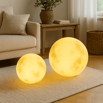 Solar garden lights featuring a unique LED moon design, perfect for eco-friendly outdoor lighting in paths and gardens. 5