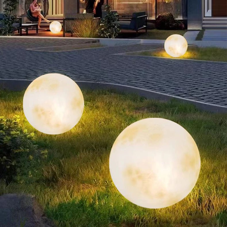 Solar garden lights featuring a unique LED moon design, perfect for eco-friendly outdoor lighting in paths and gardens. 4