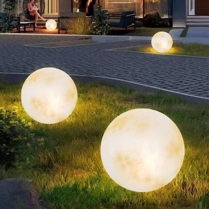 Solar garden lights featuring a unique LED moon design, perfect for eco-friendly outdoor lighting in paths and gardens. 4