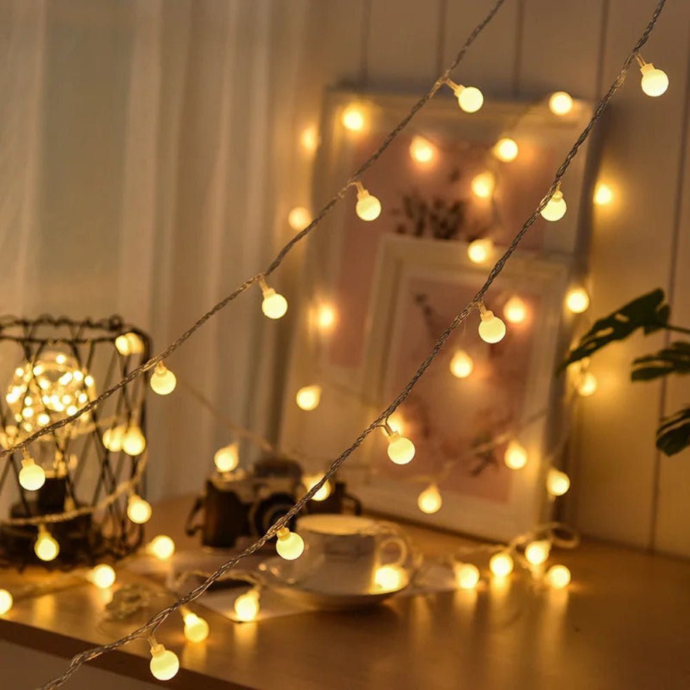 Solar LED string lights with automatic sensor, 10m length, waterproof design for outdoor garden decor, featuring warm white fairy lights ideal for creating a magical 7
