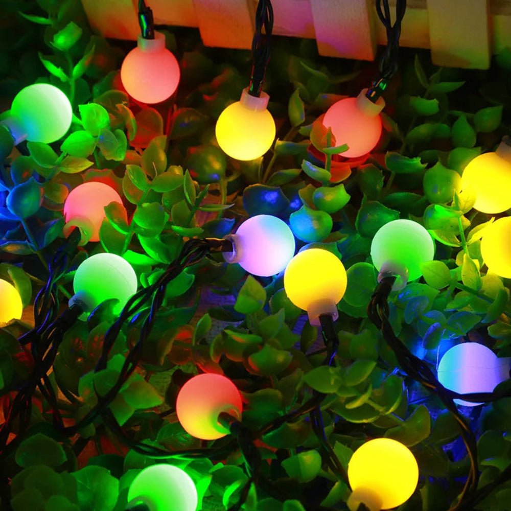 Solar LED string lights with automatic sensor, 10m length, waterproof design for outdoor garden decor, featuring warm white fairy lights ideal for creating a magical 8