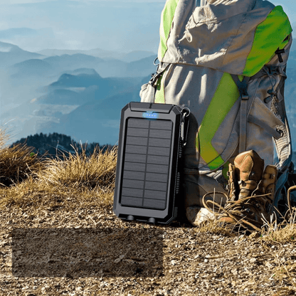 Solar Power Bank 20000mAh with Dual USB Ports and Waterproof Design – Portable Charger for Phones and Tablets