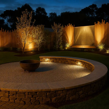 Solar powered spot lights featuring adjustable focus, available in warm white and multicolor options, ideal for outdoor accent lighting in gardens and patios. 4