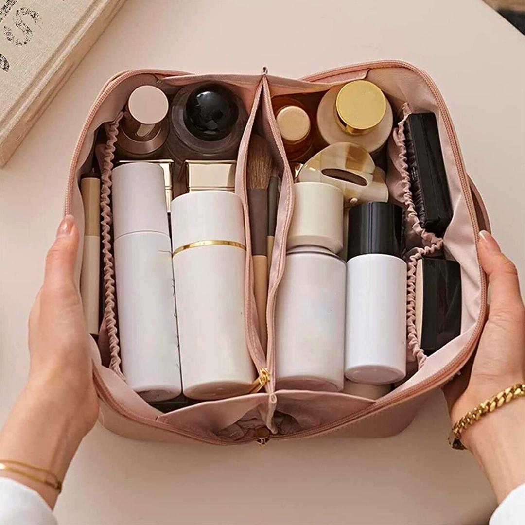 Spacious Makeup Case with Multiple Compartments and Easy Carry Handle – Luxurious Design in White, Black, Pink, Brown 4