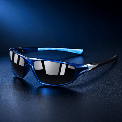 Sport sunglasses featuring polarized lenses and UV400 protection, designed with a lightweight full-frame for enhanced comfort during running and cycling activities. 1