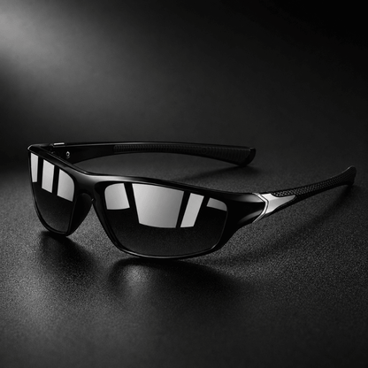 Sport sunglasses featuring polarized lenses and UV400 protection, designed with a lightweight full-frame for enhanced comfort during running and cycling activities. 4