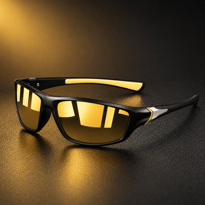 Sport sunglasses featuring polarized lenses and UV400 protection, designed with a lightweight full-frame for enhanced comfort during running and cycling activities. 6