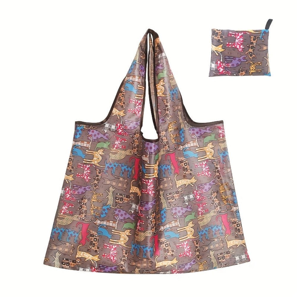 Square reusable tote bag made from lightweight, durable fabric, featuring a modern eco-friendly design, perfect for shopping and daily use. 11