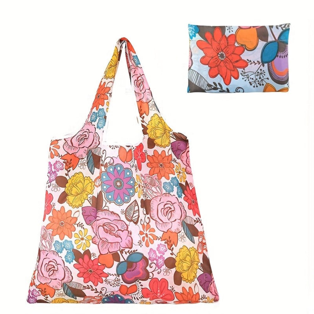 Square reusable tote bag made from lightweight, durable fabric, featuring a modern eco-friendly design, perfect for shopping and daily use. 7