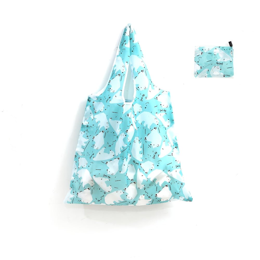 Square reusable tote bag made from lightweight, durable fabric, featuring a modern eco-friendly design, perfect for shopping and daily use. 6