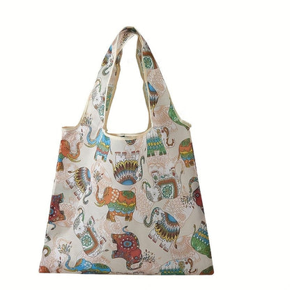 Square reusable tote bag made from lightweight, durable fabric, featuring a modern eco-friendly design, perfect for shopping and daily use. 19